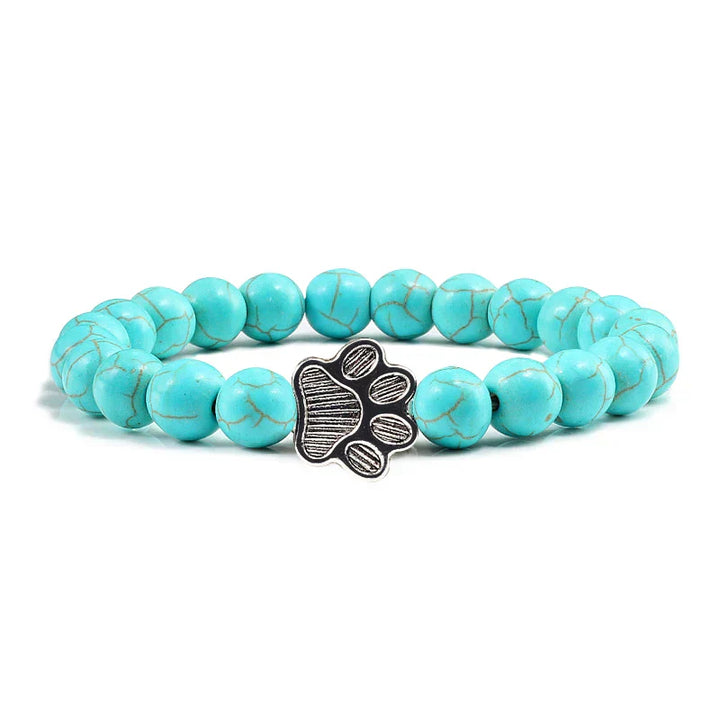 Bracelet en perles avec motif de patte – Design en pierre naturelle