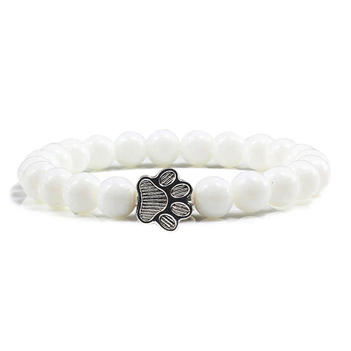 Bracelet en perles avec motif de patte – Design en pierre naturelle