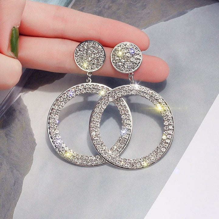 Boucles d'oreilles en zirconium en or et argent