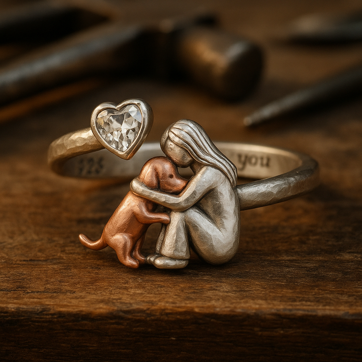Bague en Argent Sterling 925 Fait Main avec Zirconia en Forme de Cœur – Ajustable