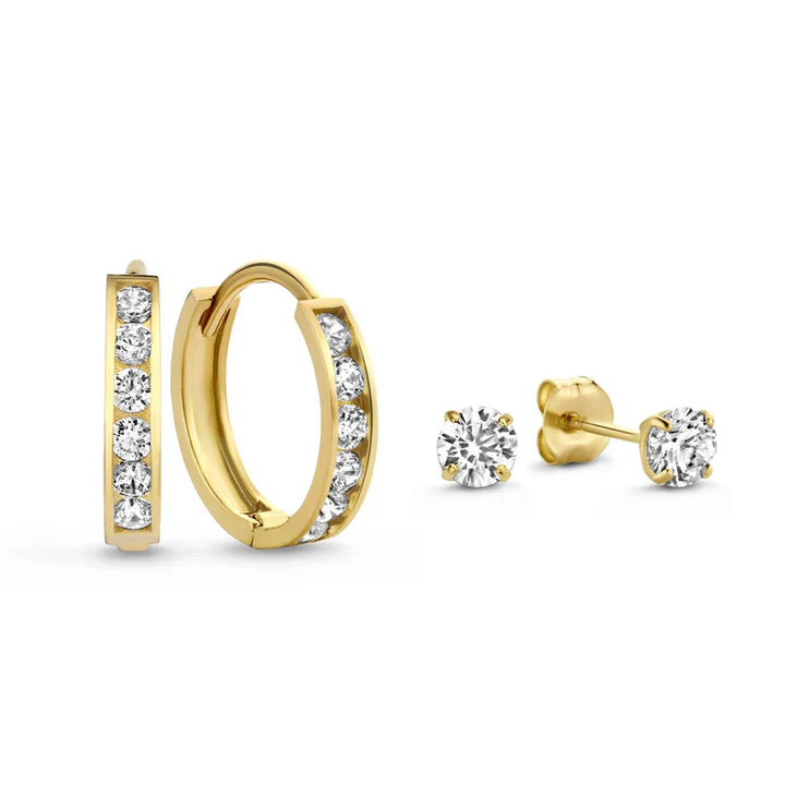 Ensemble de Boucles d'Oreilles en Pierre Dara Brillane | Or