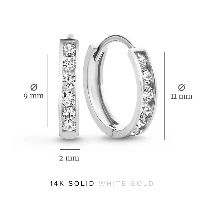 Boucles d'oreilles en pierre Dara Brillane | Or blanc