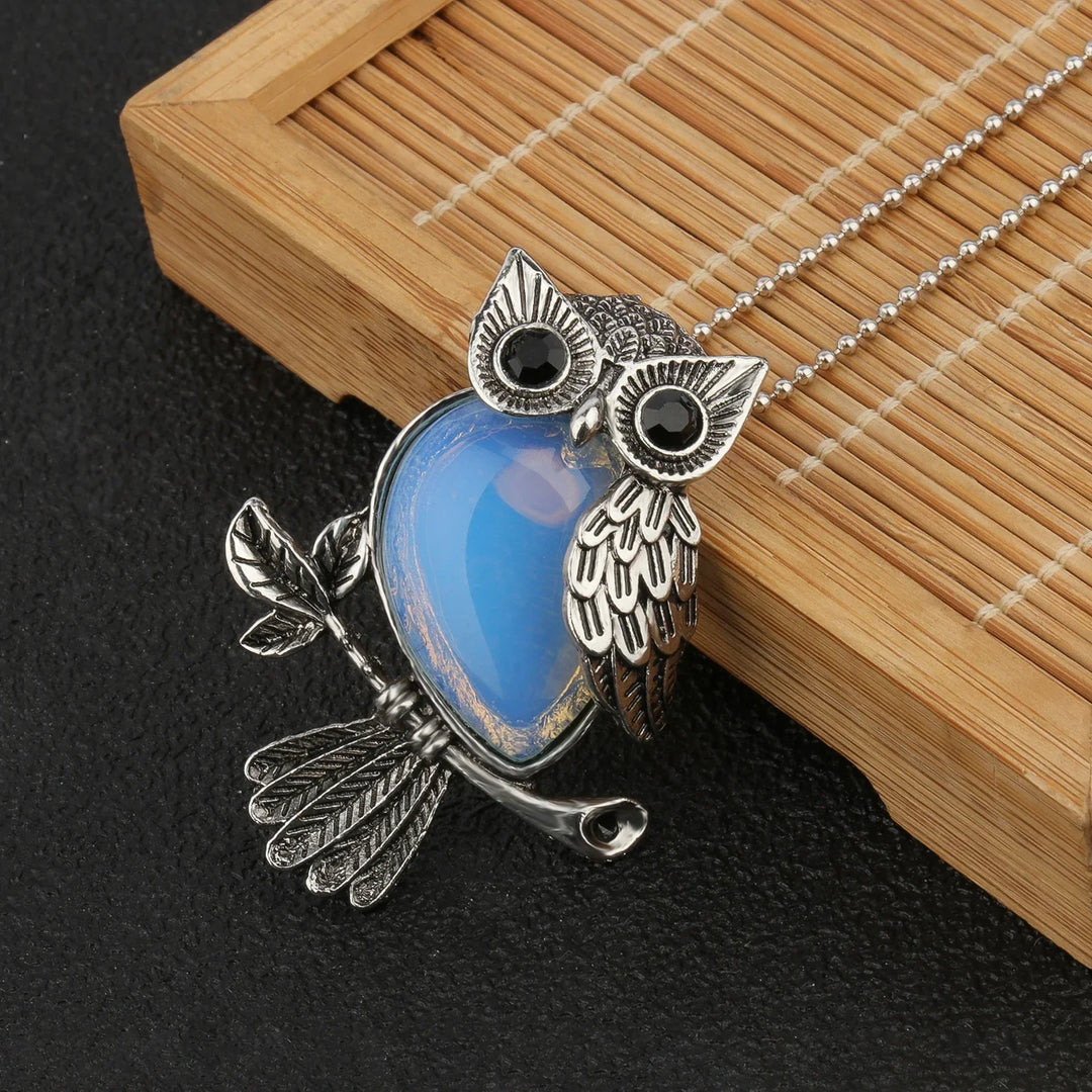 Pendentif en cristal de hibou sage