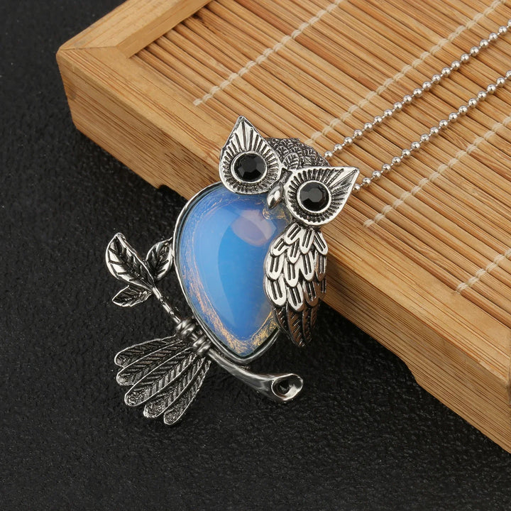 Pendentif en cristal de hibou sage