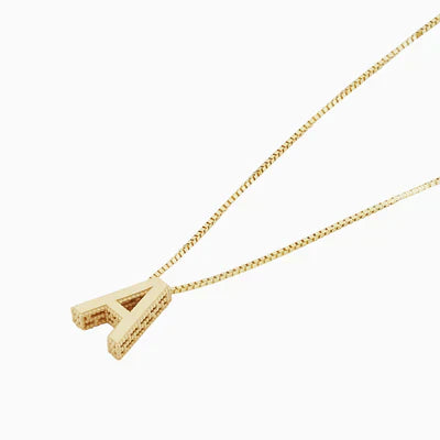 Collier initial lettre d'amour | Or blanc