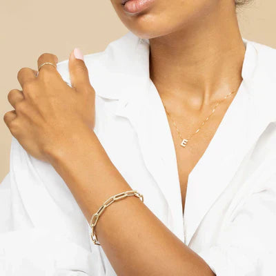Collier initial lettre d'amour | Or blanc