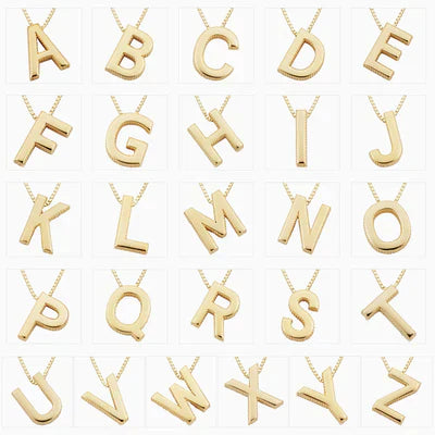 Collier initial en lettre d'amour | Or blanc