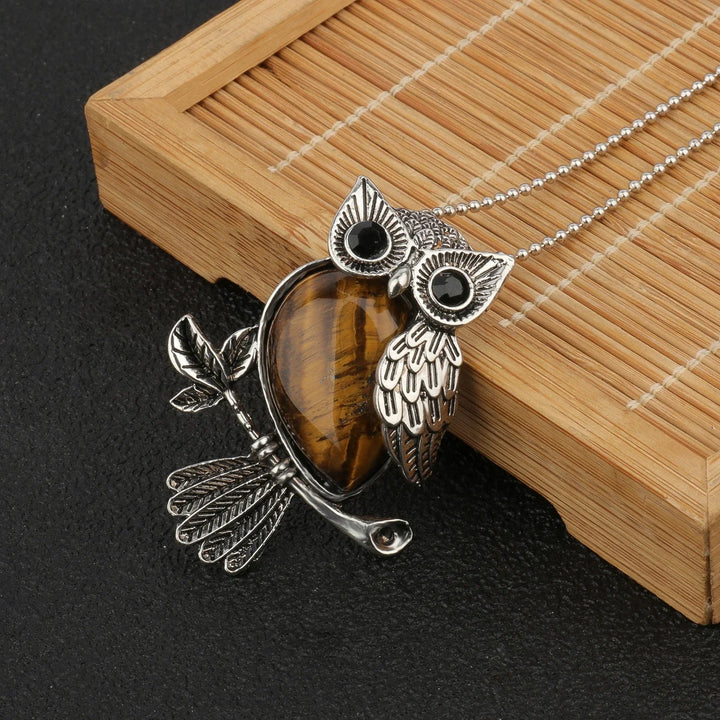 Pendentif en cristal de hibou sage