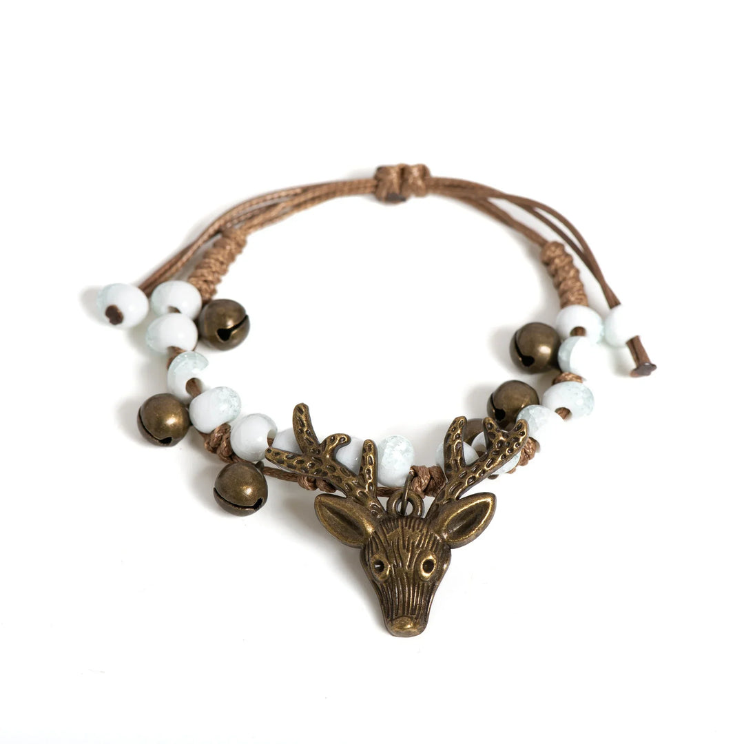 Bracelet charme faon en céramique fait main