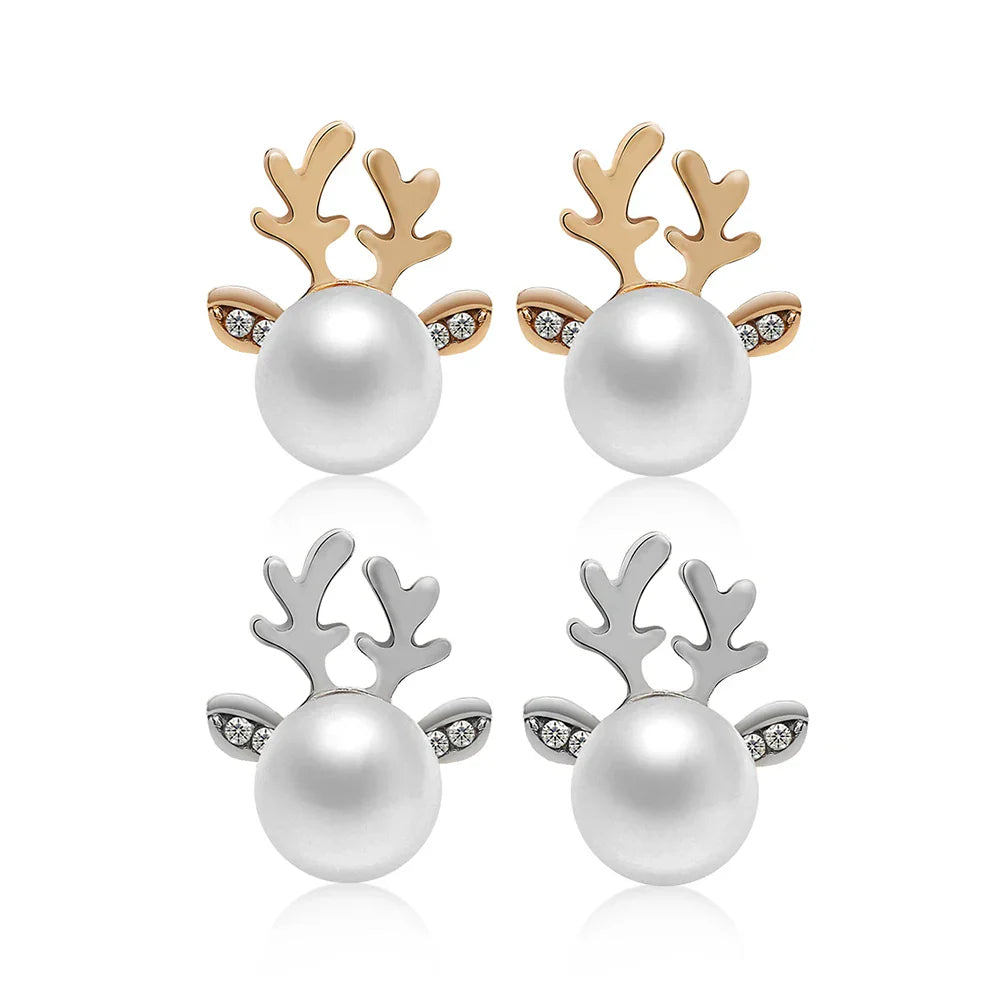 Boucles d'oreilles en perles de renne de Noël