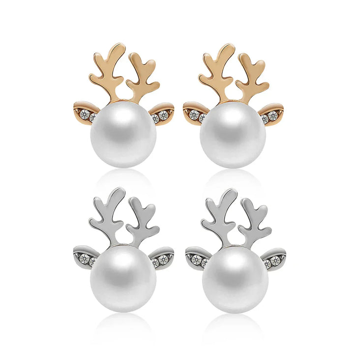 Boucles d'oreilles en perles de renne de Noël