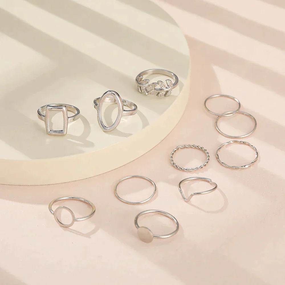 Pack de 11 Bagues en Argent Vintage
