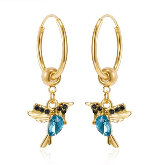 Boucles d'oreilles colibri en édition limitée avec incrustation de zircon