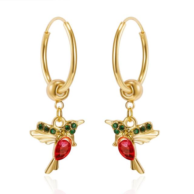 Boucles d'oreilles colibri en édition limitée avec incrustation de zircon