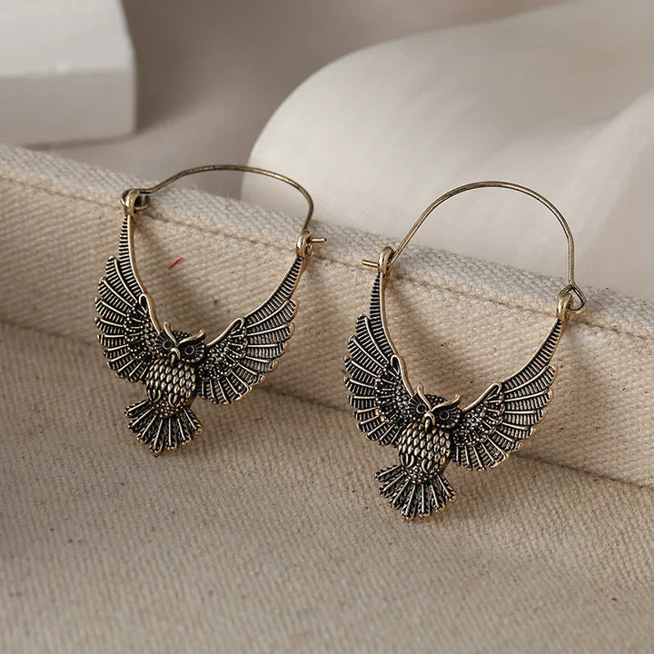 Boucles d'oreilles Vintage Bohémien Hibou