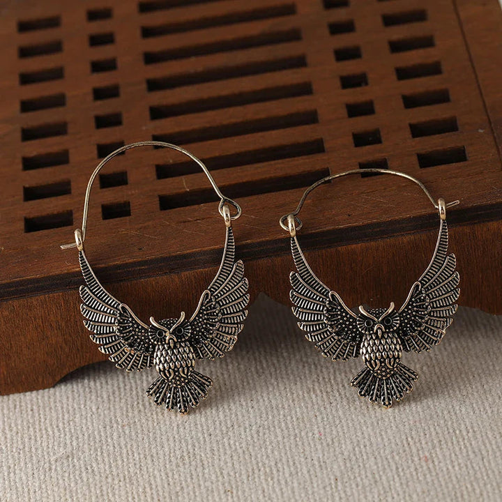 Boucles d'oreilles Vintage Bohémien Hibou