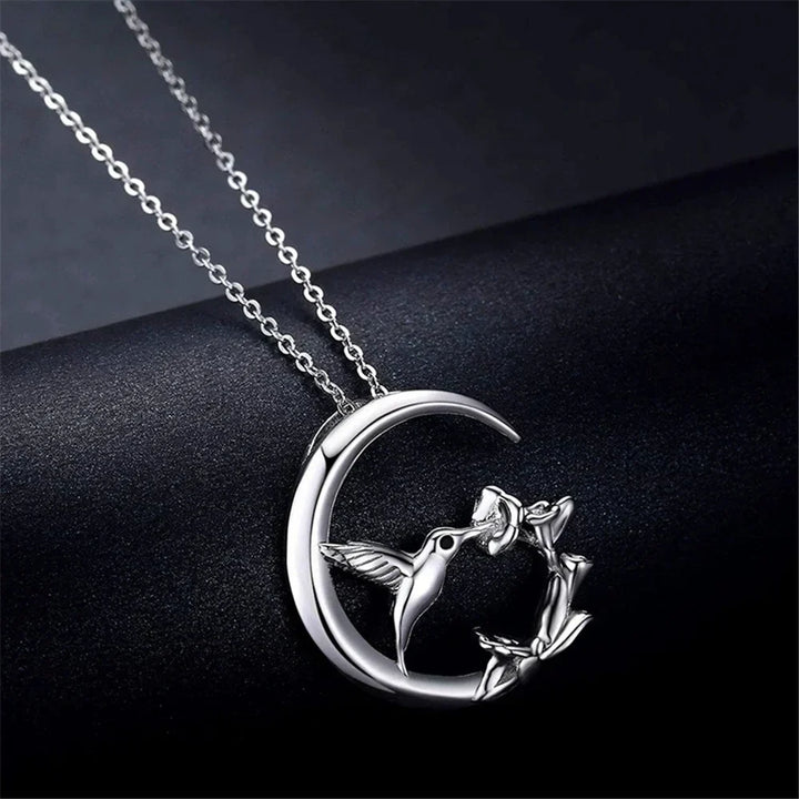 Pendentif en Argent Vintage Oiseau de Lune