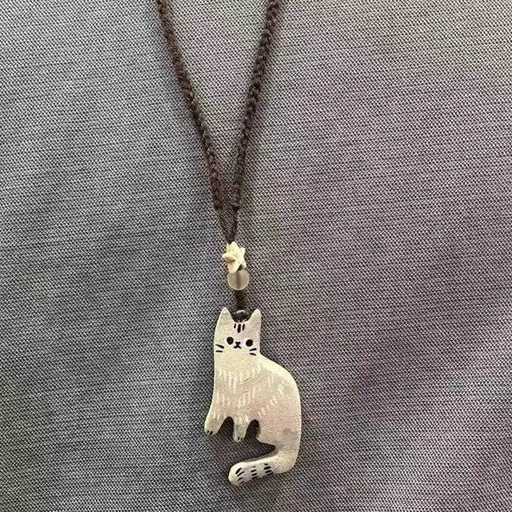 Collier Pendentif Étoile Chat Vintage
