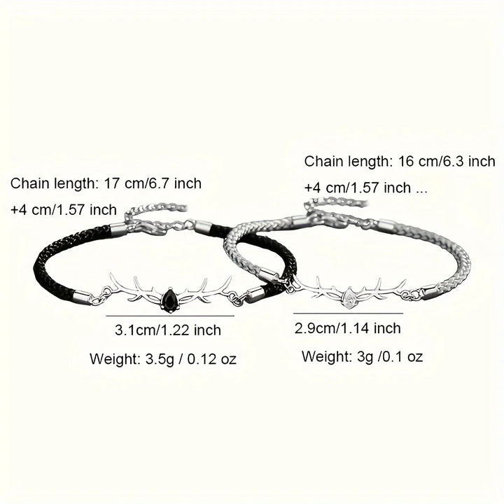 Bracelet en Cœur de Corne de Cerf avec Zircon
