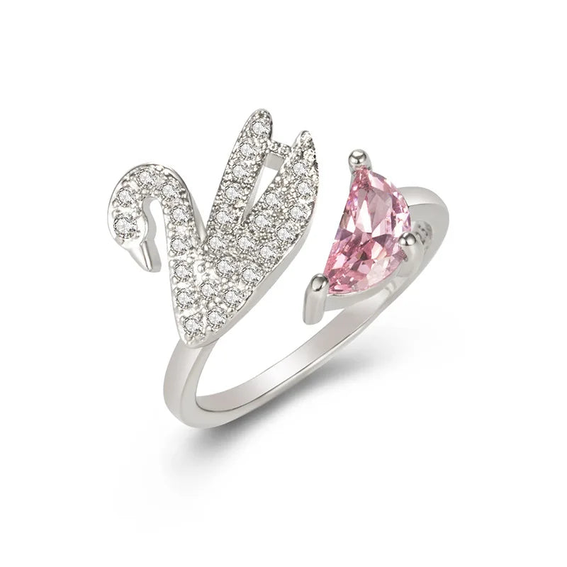 Bague en Cristal de Cygne - Rose Gold Ajustable