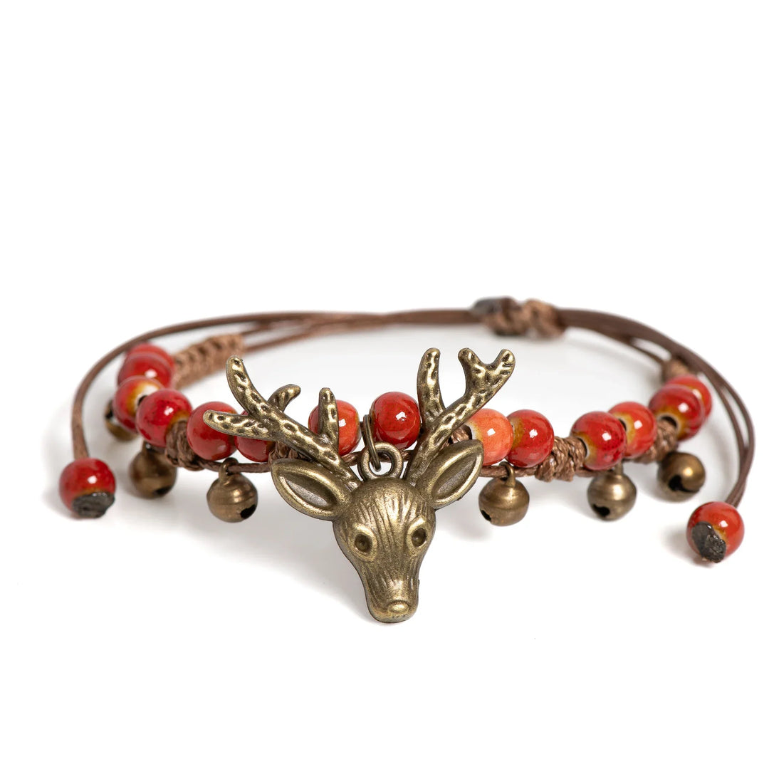 Bracelet en céramique fait main avec charme faon