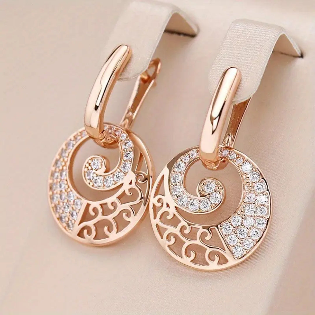 Boucles d'oreilles élégantes en spirale lumineuses