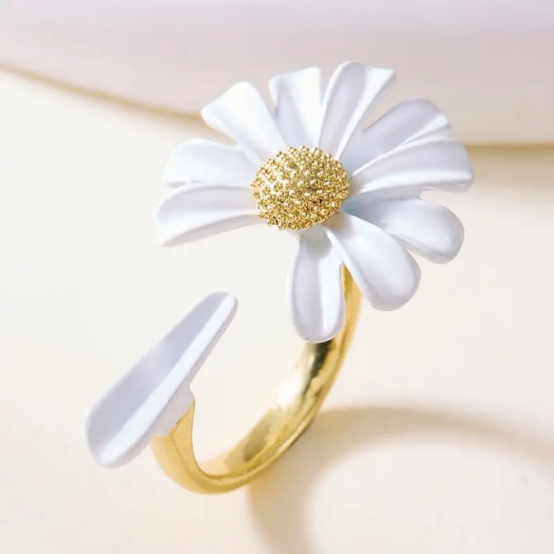 Bague en Or Marguerite Blanche