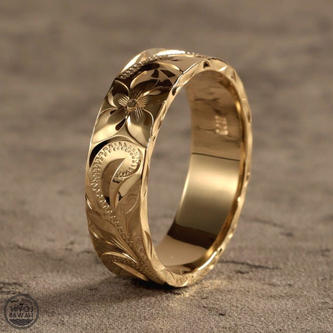 Bague Sentier de Fleurs Dorées
