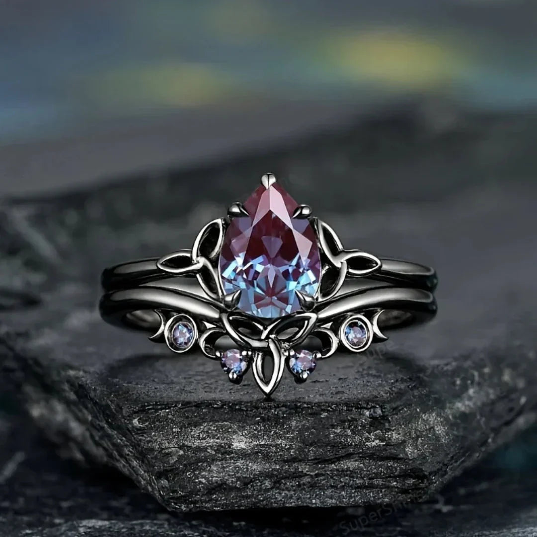 Bague Couches d'Améthyste | Or Blanc