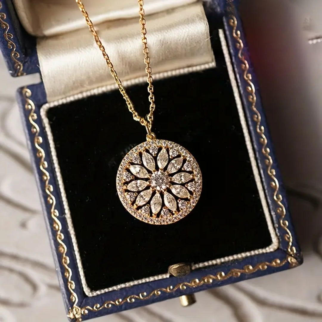 Collier en Cristal Mandala Or