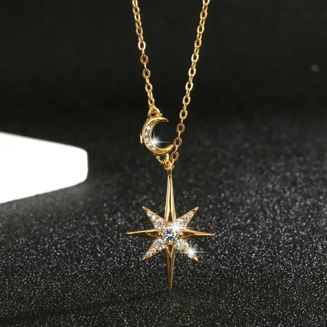 Collier en Cristal d'Étoile Doré