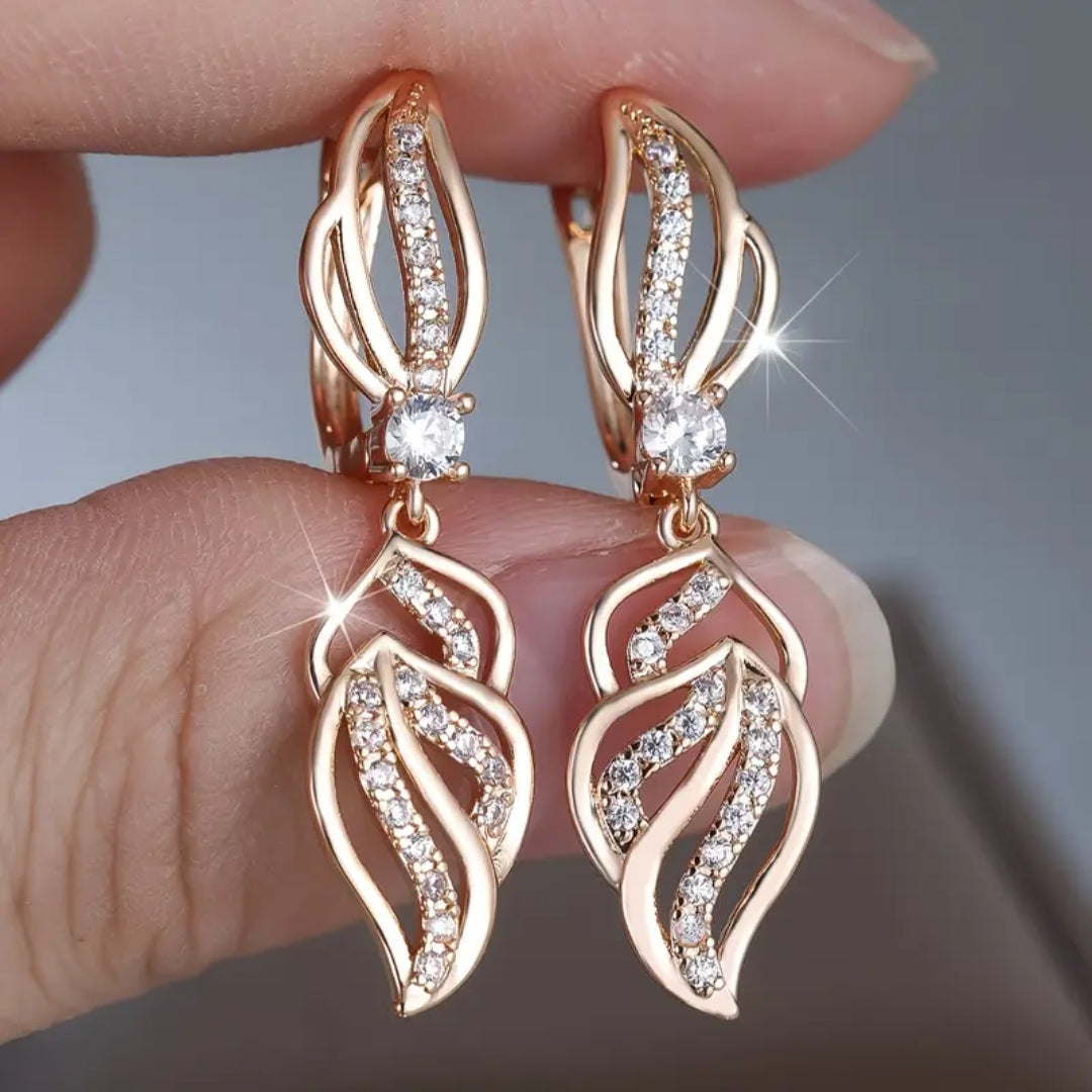 Boucles d'oreilles Dangle en or brillant