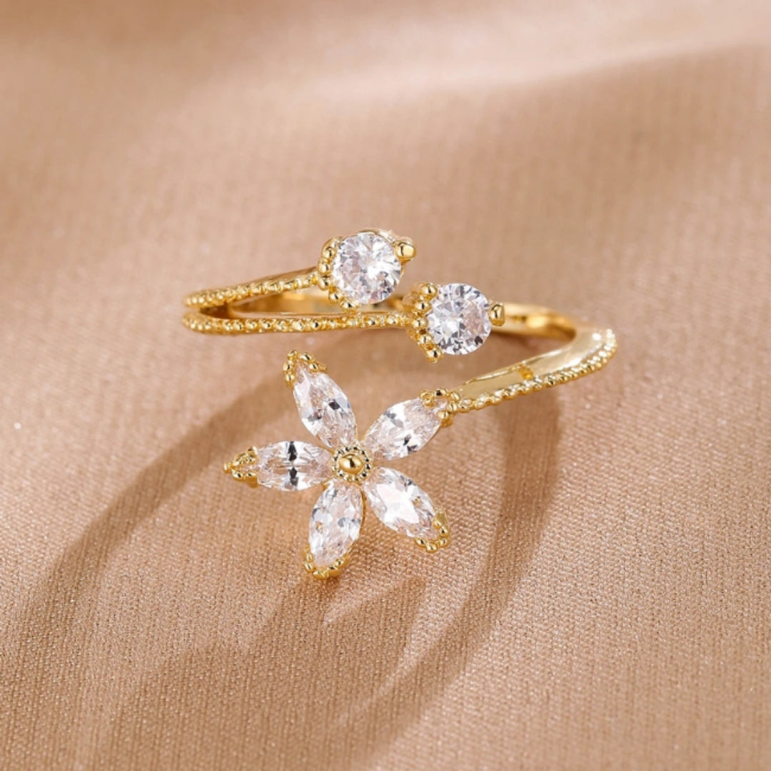 Bague Marguerite en Cristal Blanc