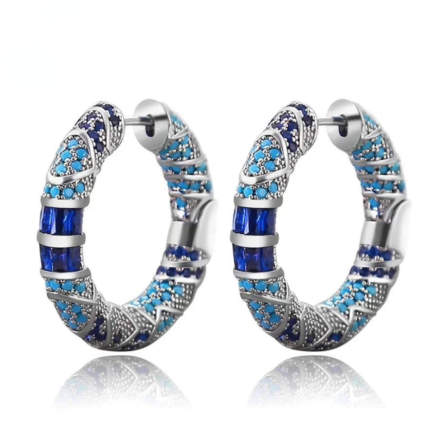 Boucles d'oreilles Icy Spark Hoop | Or blanc