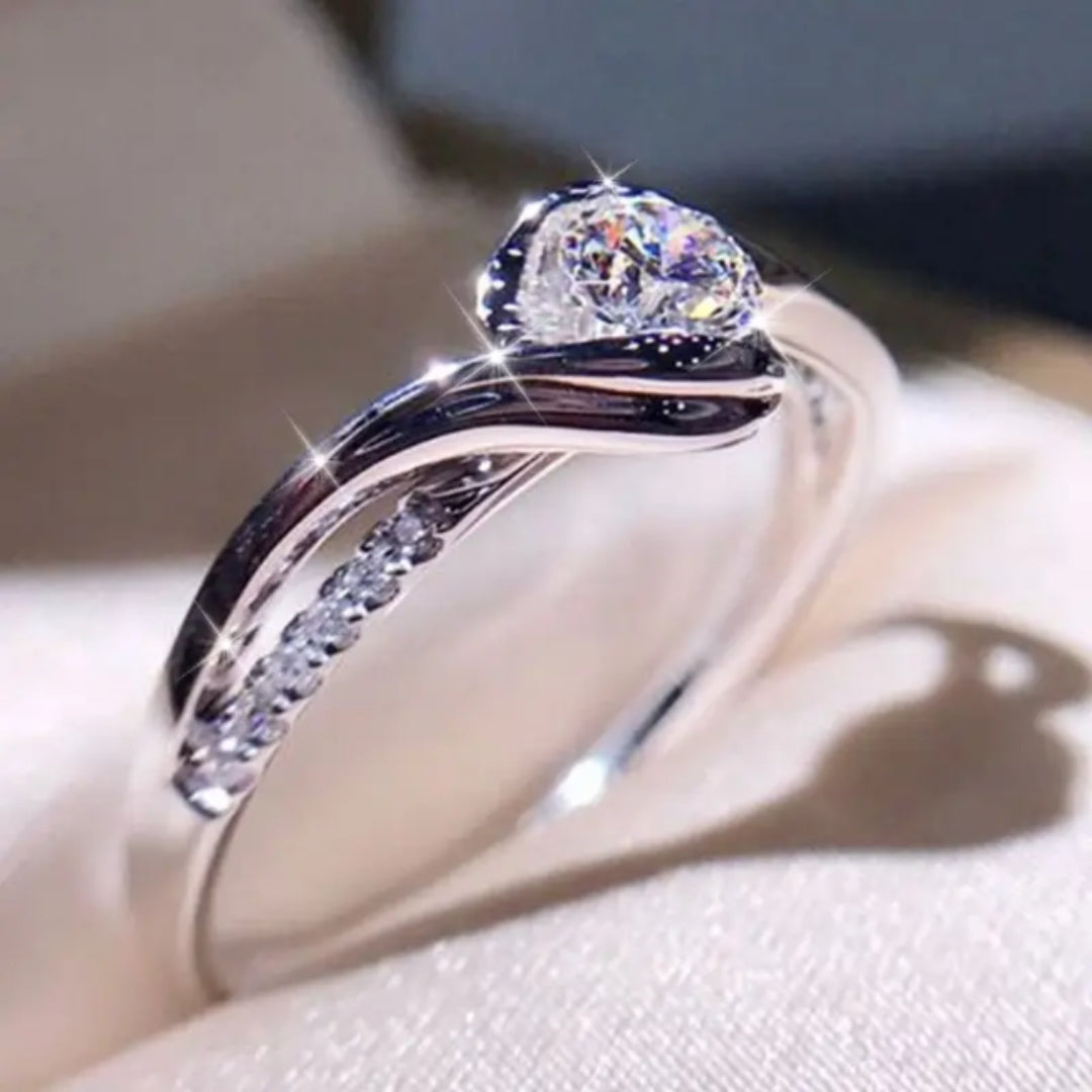 Bague en Argent Zirconium Spirale