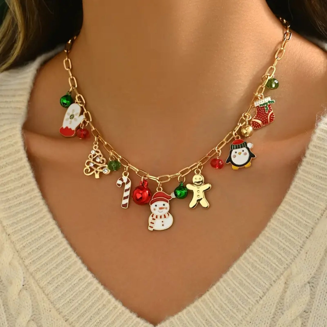 Collier en Or avec Charms de Noël
