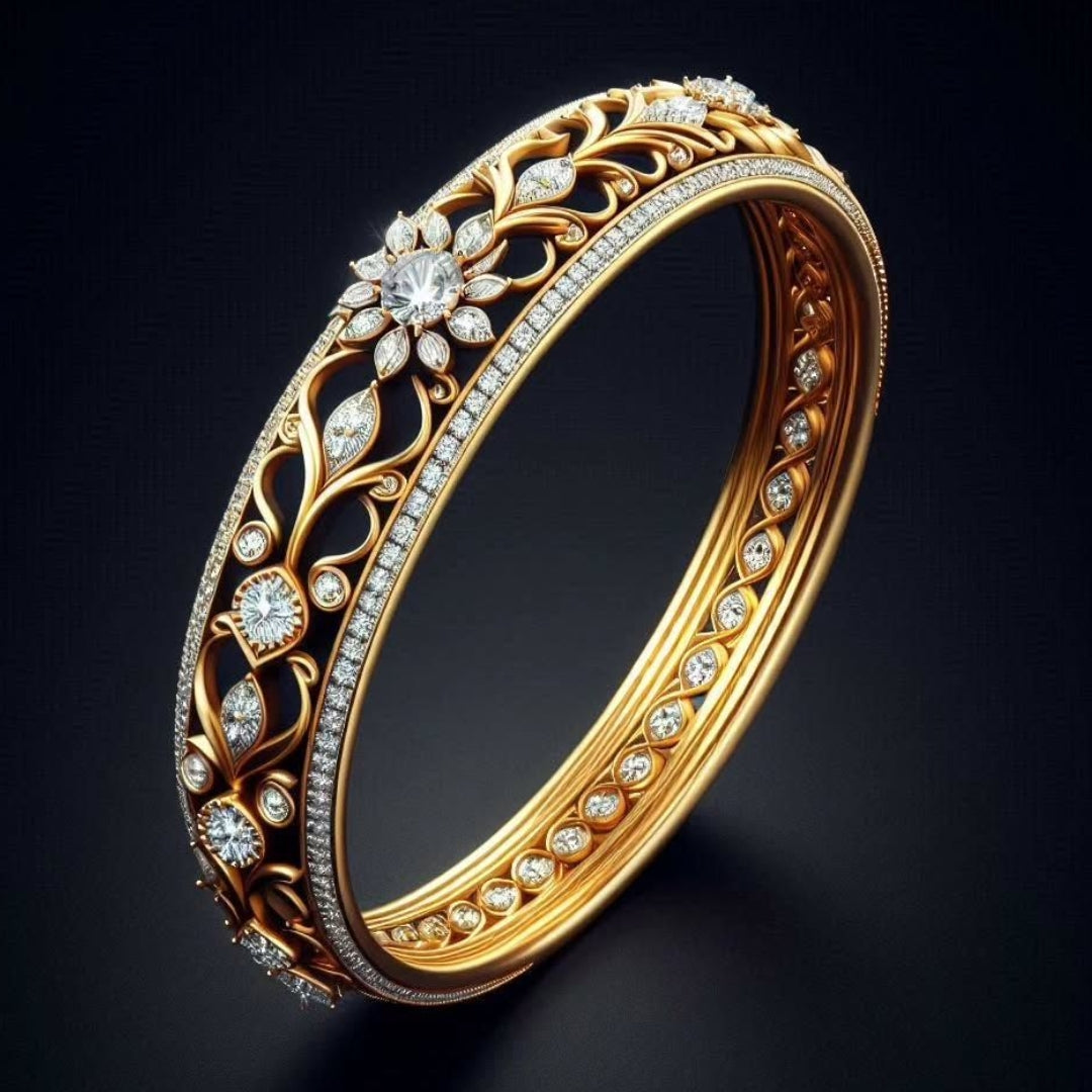 Bague en Zirconia Dorée Exotique