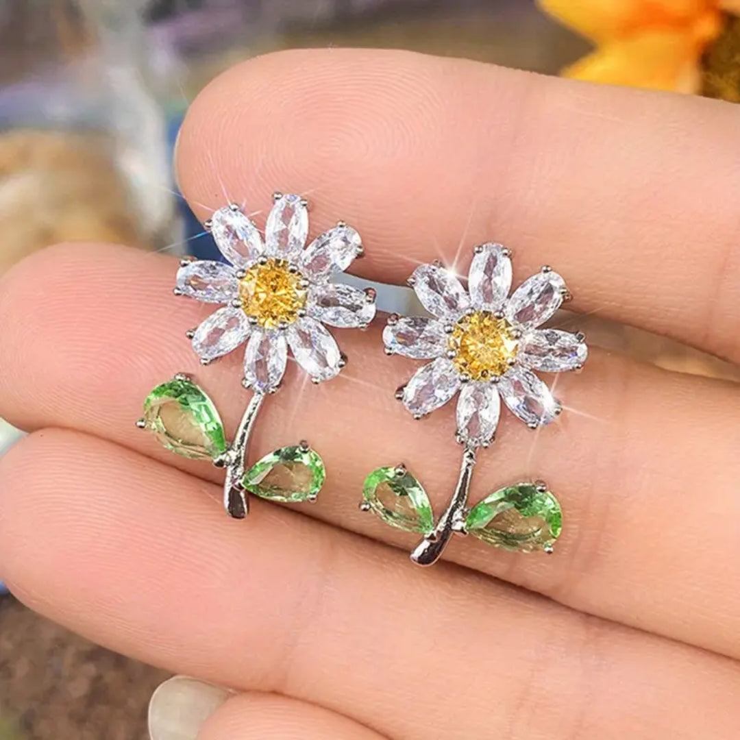 Boucles d'oreilles en cristal de tournesol