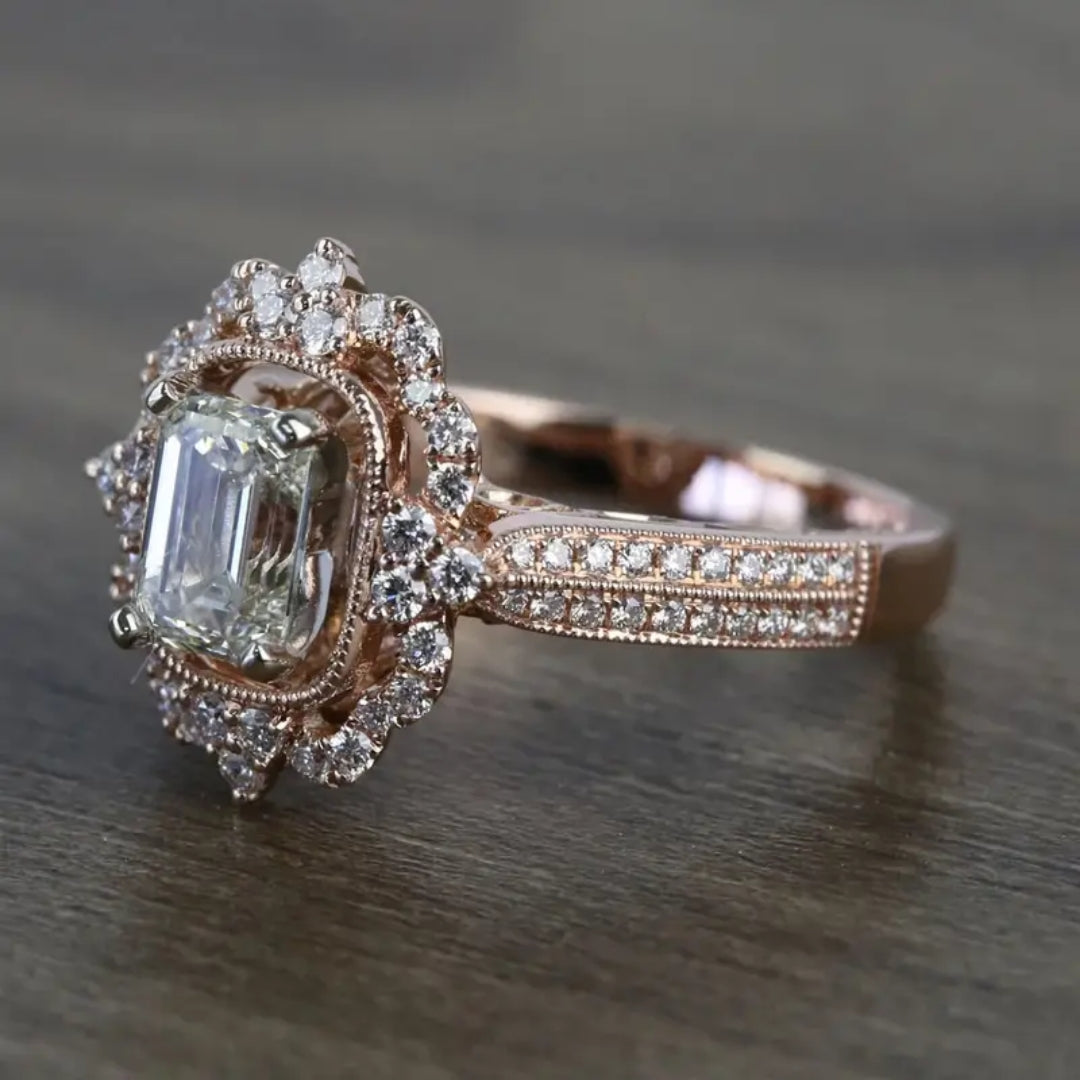 Bague en Verre Vert Élégante