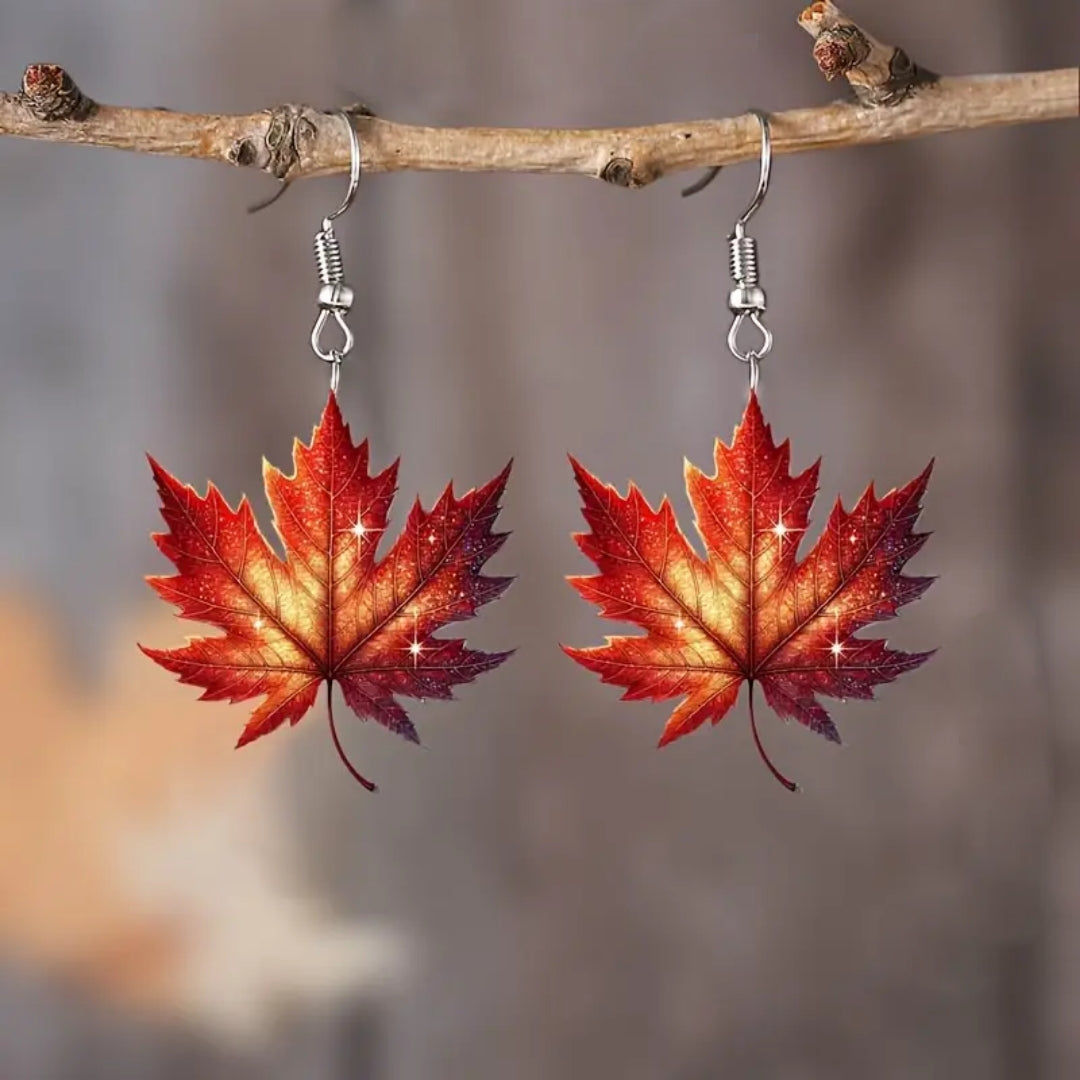 Boucles d'oreilles en feuilles d'automne