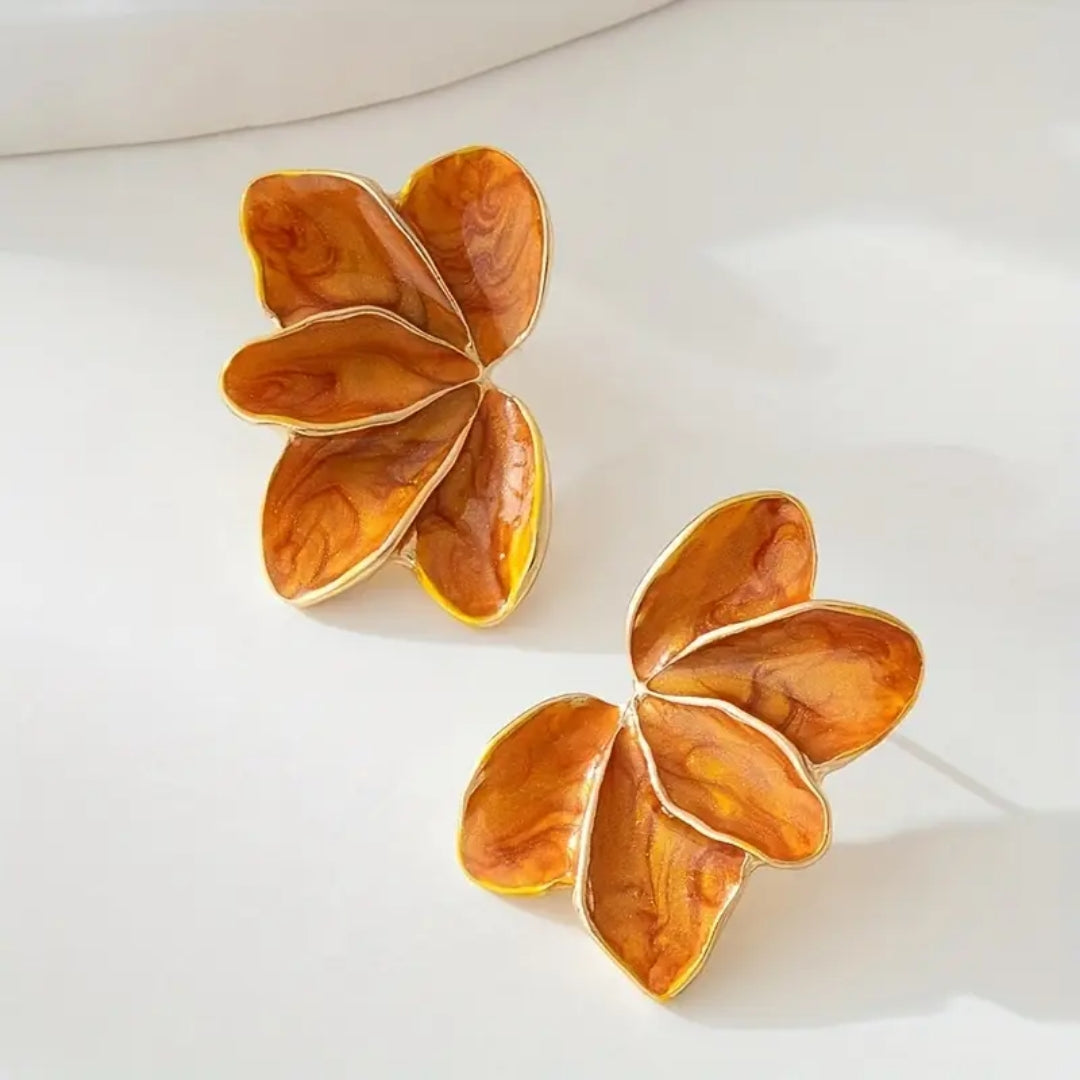 Boucles d'oreilles en émail d'automne