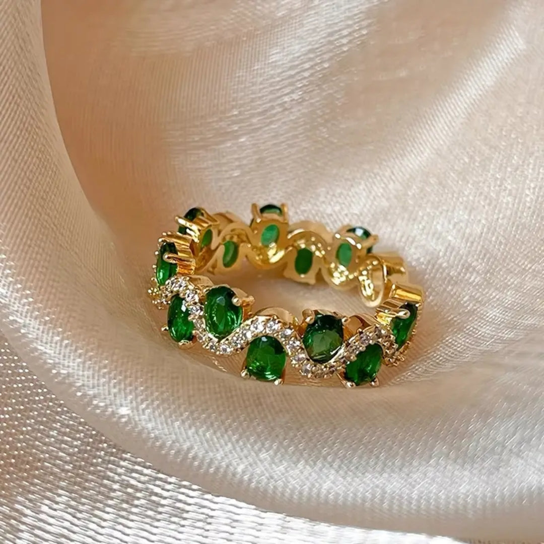 Bague en Or avec Zirconia Verte