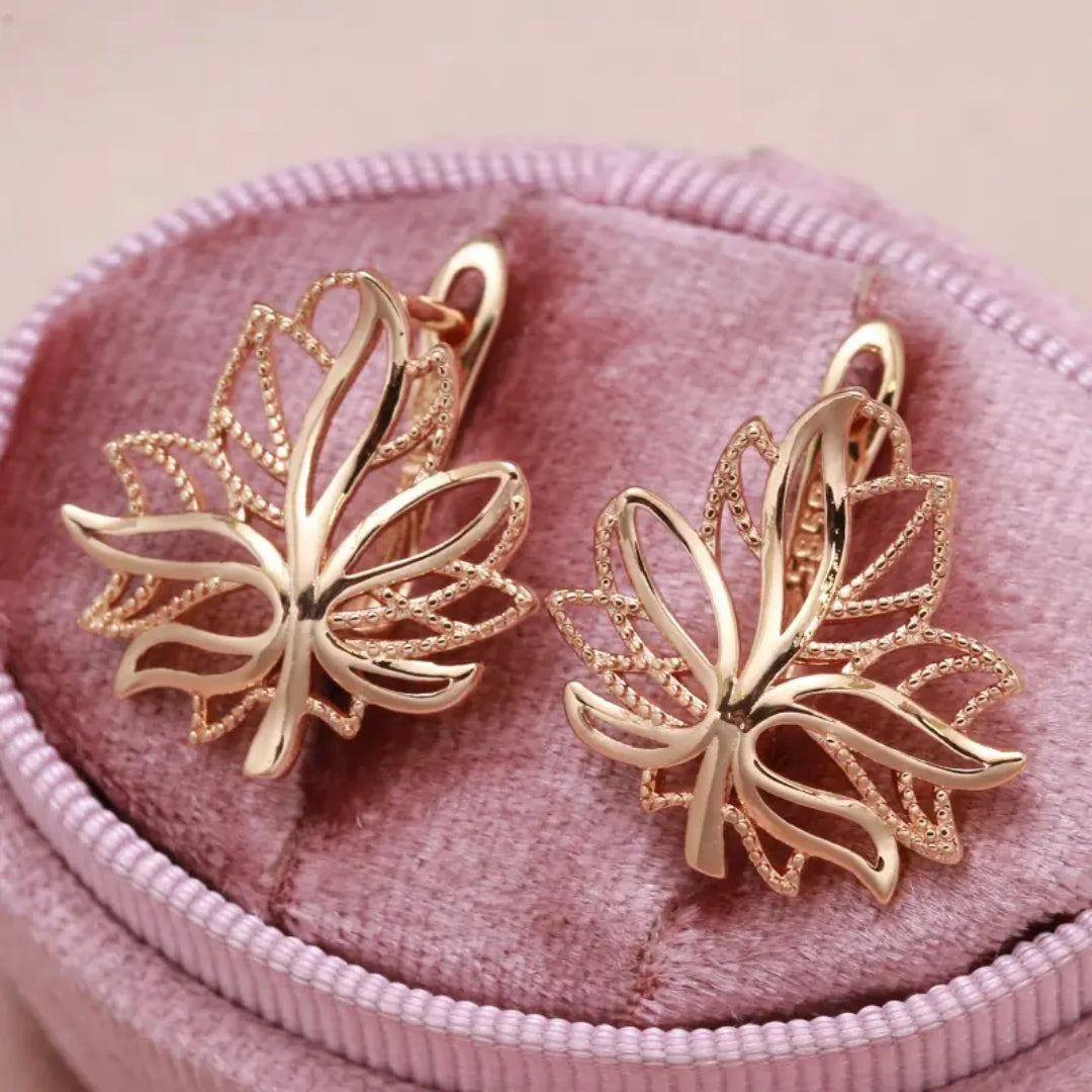 Boucles d'oreilles en feuilles d'automne Golden Hollow