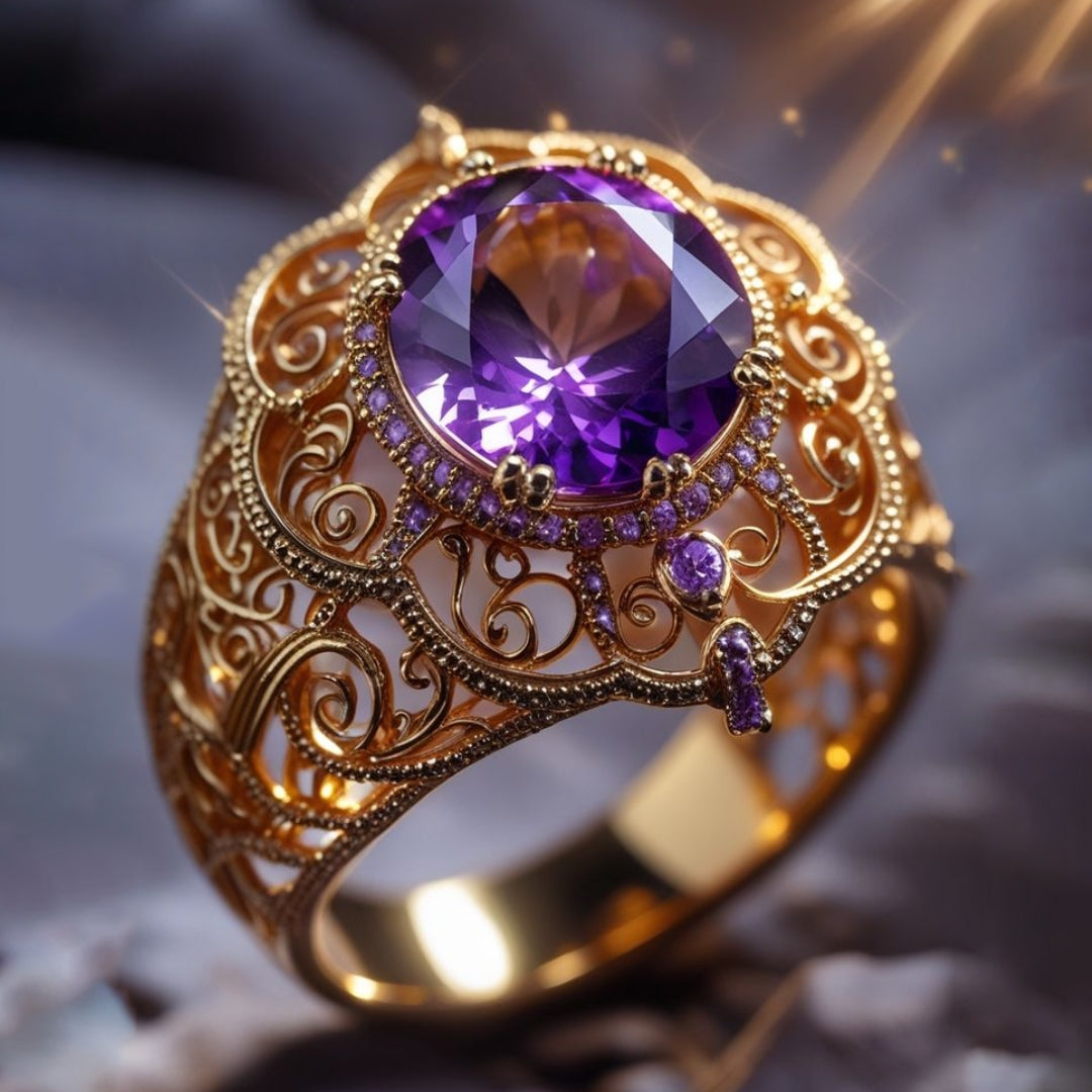 Bague en cristal violet Exotic Blossom