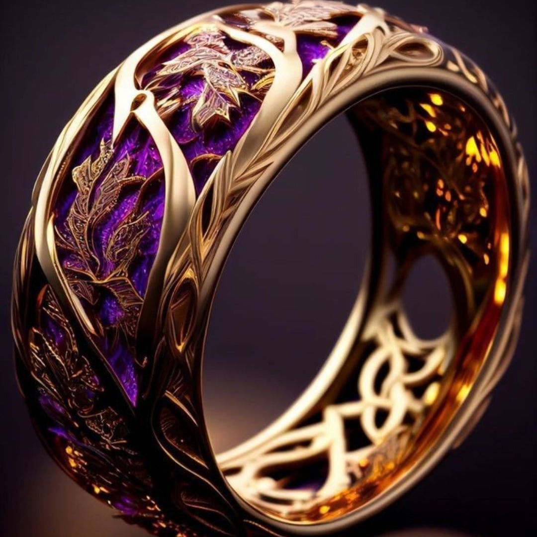 Bague Violette Creuse Exotique