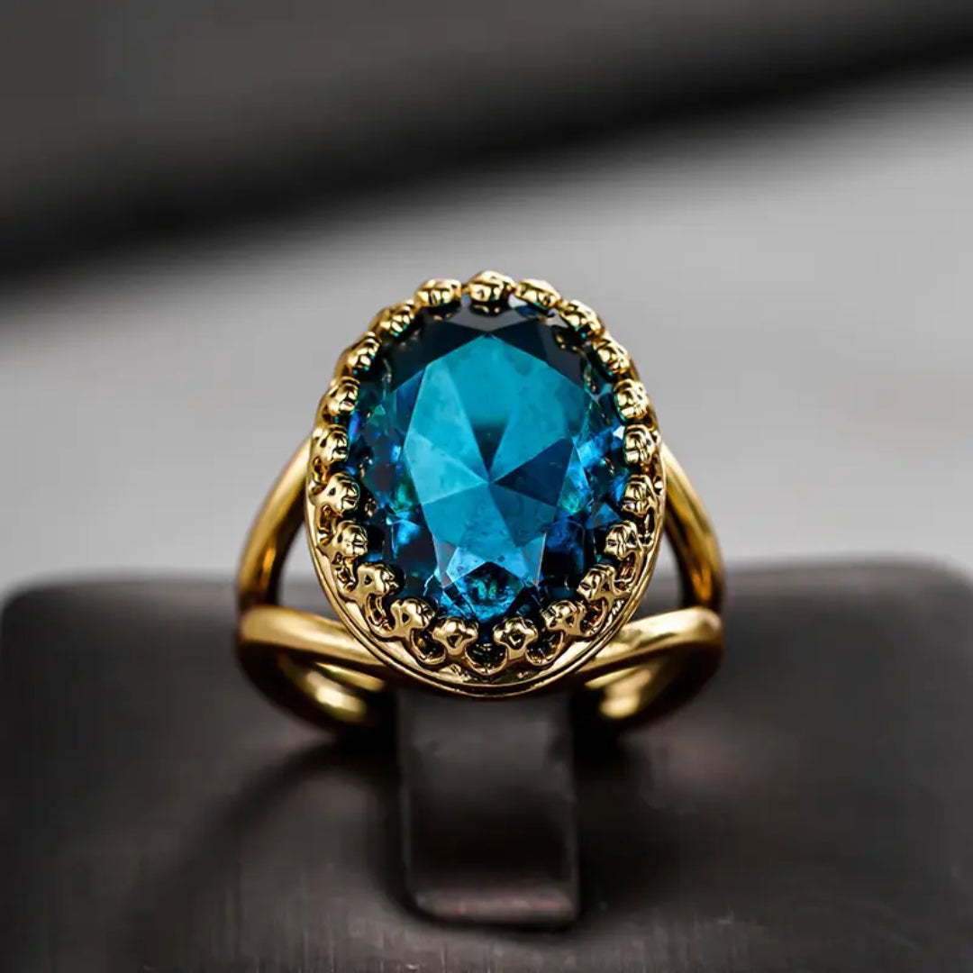 Bague en Saphir Bleu et Or