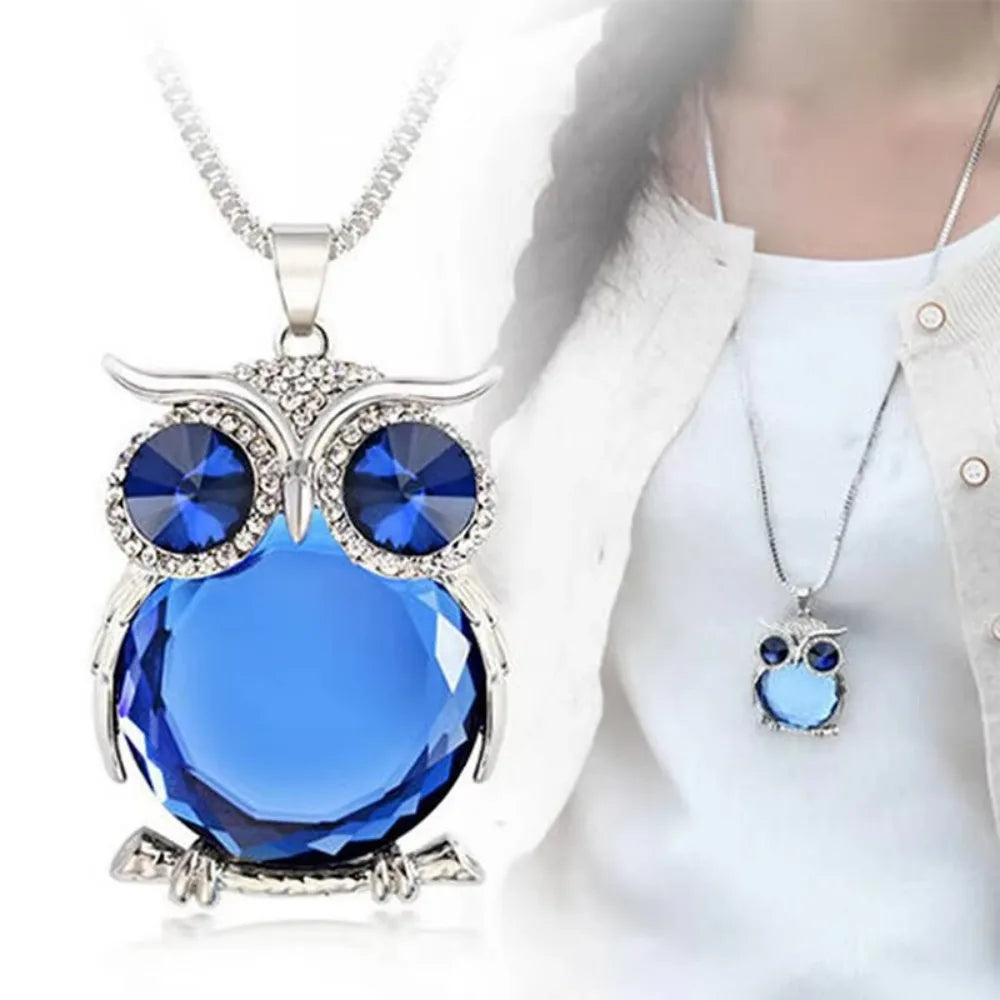 Collier Pendentif Hibou en Cristal