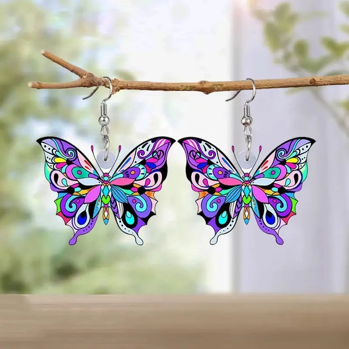 Boucles d'oreilles papillon colorées pour femmes