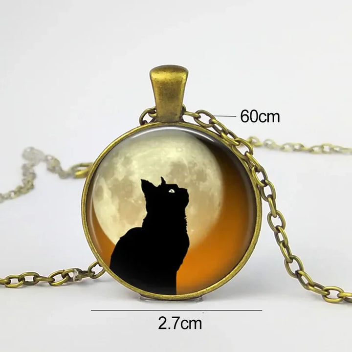 Collier en verre avec pendentif esprit de la forêt