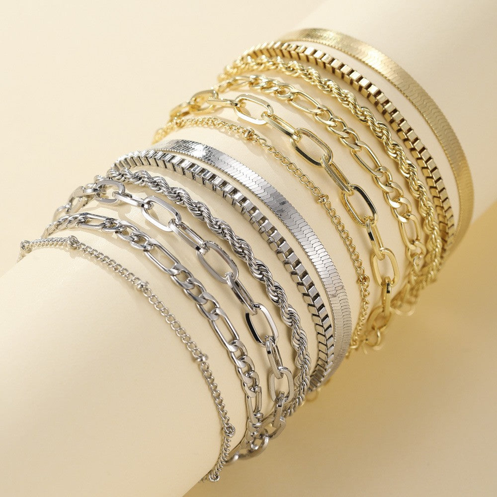 Ensemble de Bracelets Ellis Renner | Or Blanc
